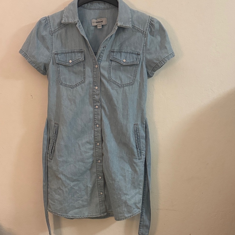 New Look Light Blue Denim Mini Shirt Dress
